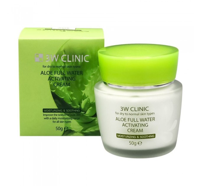 3W Clinic крем для лица увлажняющий Aloe Full Water Activating Cream