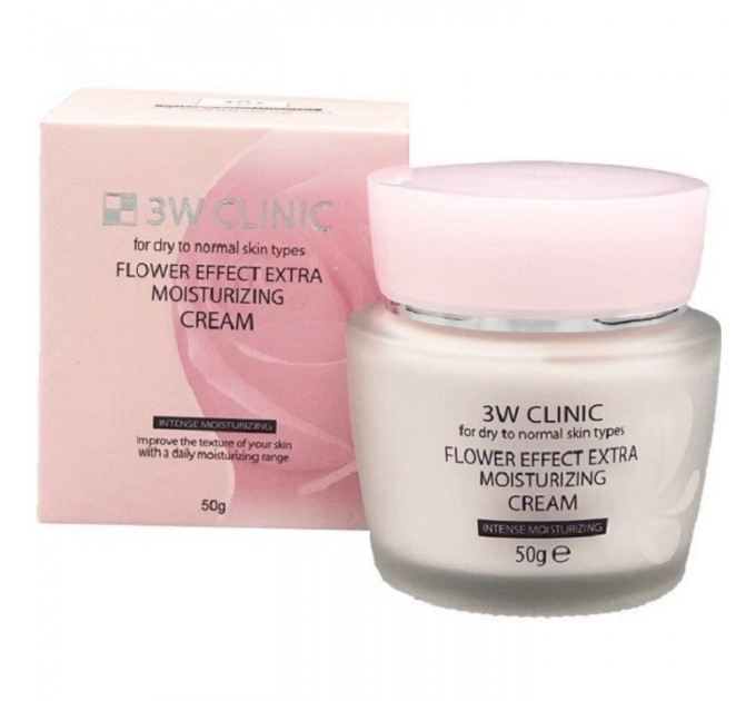 3W Clinic Крем для лица с цветочным экстрактом Flower Effect Extra Moisturizing Cream