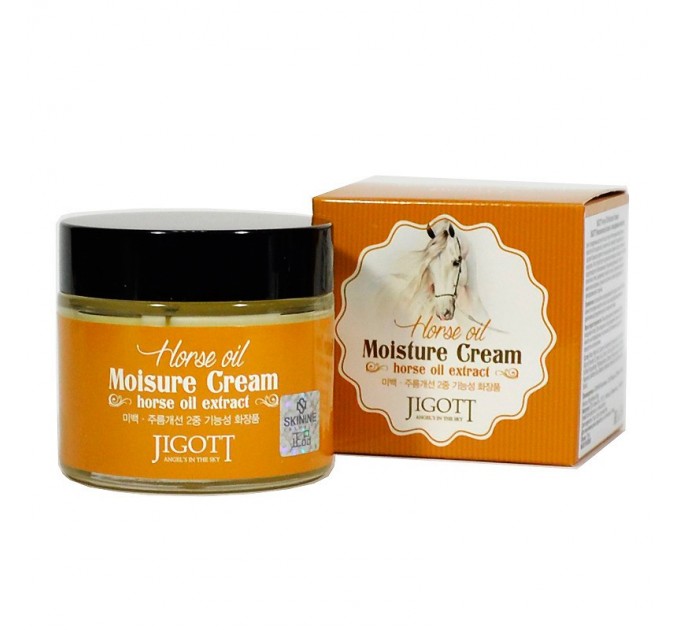 Jigott Крем для лица на основе лошадиного жира Horse Oil Moisture Cream