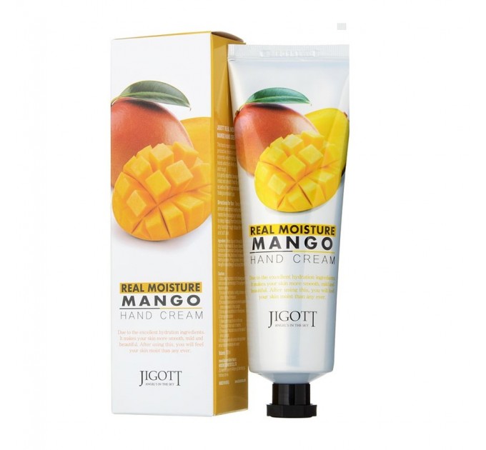 Jigott Крем для рук увлажняющий с экстрактом манго Real Moisture Mango hand cream