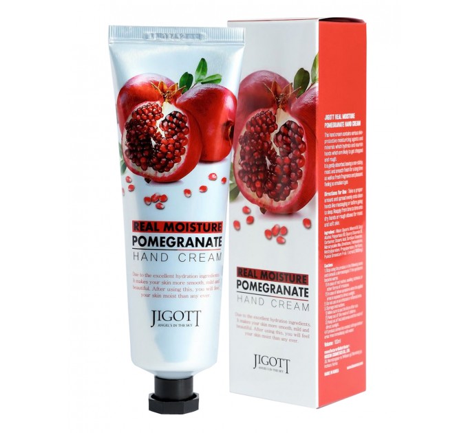 Jigott Крем для рук увлажняющий с экстрактом граната Real moisture Pomegranate hand cream