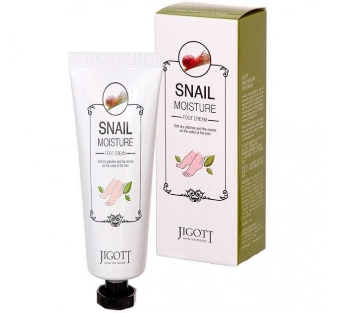Jigott Крем для ног увлажняющий Snail moisture foot cream